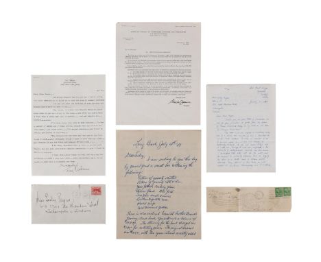 A substantial offering of letters and paperwork regarding the estate of James Whitcomb Riley. Riley's poems were the inspirat