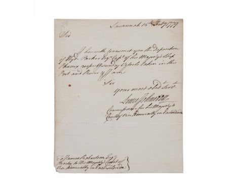 A letter detailing the disposition of Hyde Parker (1739-1807) as to taken vessels during his time. Letter reads "I herewith t