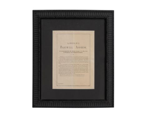 One of Abraham Lincoln's best know speeches which was presented at the Illinois Great Western railroad depot on February 11, 