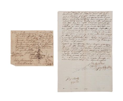 William Williams (1731-1811), American Founding Father and signer of the Declaration of Independence. Two signed documents. F