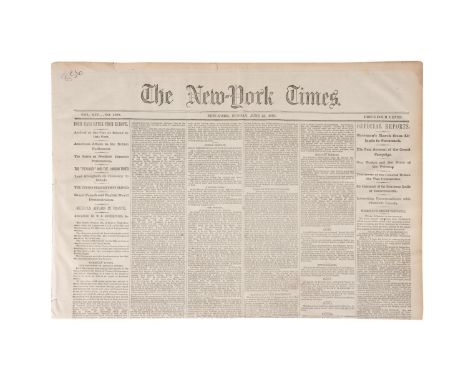 This June 25th, 1865 issue contains much talk about Reconstruction of the South, the arrival of soldiers home, with a speech 