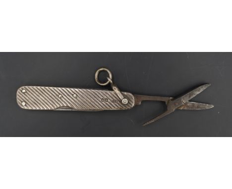 A Sampson Mordan silver handled folding pocket knife, London, 1888, 6.5 cm closed