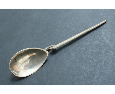 A silver spoon modelled after the antique, "The Roman Spoon" from an original found in the district of Bath, in carton with l