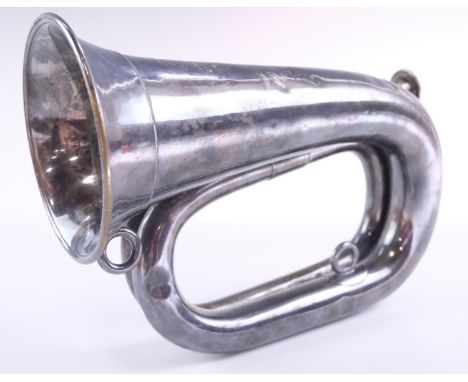 A Great War 11th ( Lonsdale ) Battalion Border regiment silver-plated bugle by Boosey &amp; Co