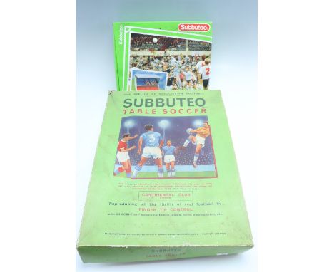 A vintage boxed Subbuteo Table Soccer "Continental Club Edition" game together with a boxed stadium terrace (61216)