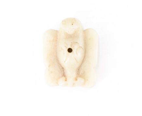 A Chinese carved jade toggle on the form of a phoenix, 3 cm