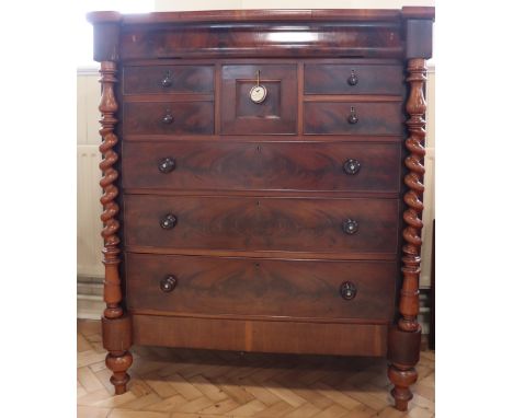 A Victorian mahogany Scotch chest, 123.5 x 57 x 146 cm