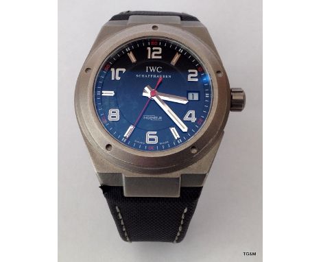 A Titanium IWC automatic Ingenieur wristwatch fitted with original carbon effect strap