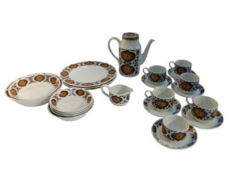 A Midwinter part tea and dinner service, to include teapot, milk jug, sugar bowl, five cups, six saucers, bowls of varying si