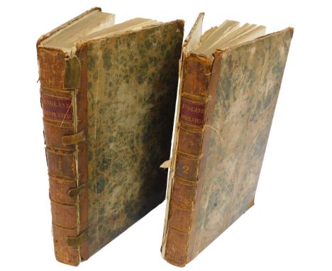 Russell (P) England Displayed.... , 2 vols, engraved maps and plates, light worming to first few quires of vol 1, contemporar