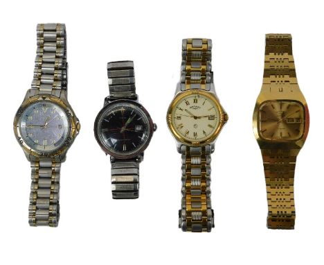 A group of gentleman's wristwatches, to include Rotary, Automatic, twenty-five jewel, Citizen Eco Drive WR100, Timex Water Re