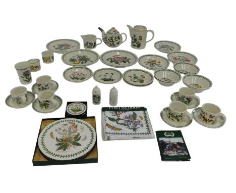 A group of Portmeirion Botanic Garden wares, to include teapot, hot water jug, teacups and saucers, bowls, dinner plates, pla