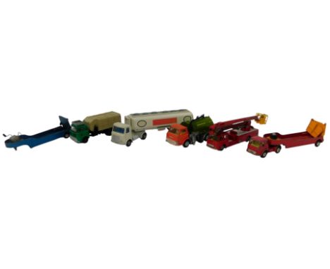 Corgi and Dinky playworn diecast vehicles, including a Corgi Major Toys Simon Snorkel fire engine, Dinky Toys Johnson road sw