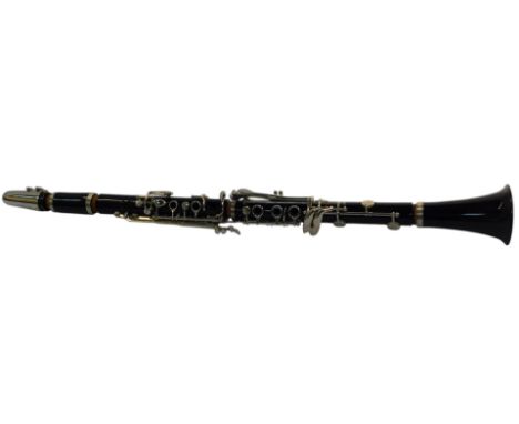 A Boosey &amp; Hawkes No. 78 clarinet, 10747375, in a carrying case.