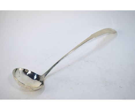 A George III Scottish silver fiddle pattern soup ladle, William Marshall, Edinburgh 1801