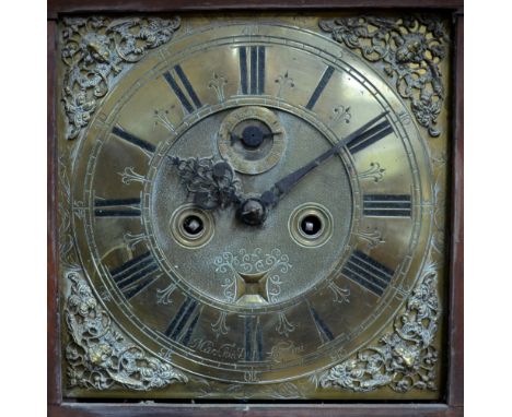 Markwick, London, an 18th century 8-day longcase clock, the square brass dial with subsidiary seconds and a date aperture, wi