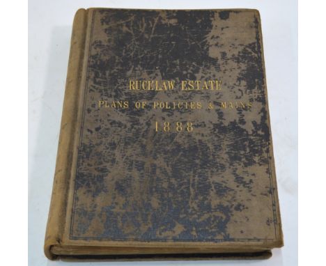 The Ruchlaw Estate - Plans of Policies & Mains, 1888, a Victorian volume of hand-drawn and coloured maps and charts being the