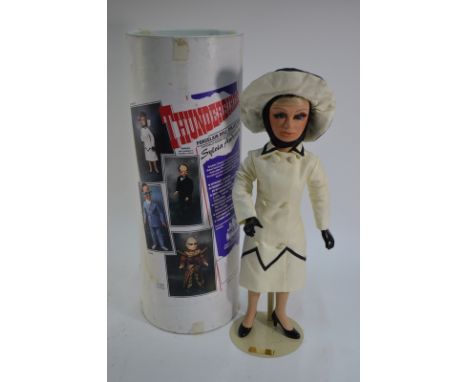 Thunderbirds: - ceramic 'Lady Penelope' doll on stand, by English Classic Porcelains, 1988, 52 cm high, in original tube