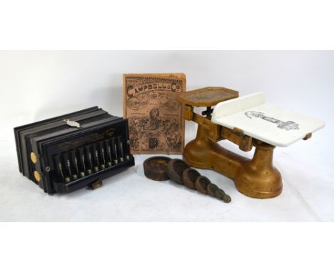A 19th century 'Gem' Melodeon, made in Germany for Campbell & Co, Patentees, Glasgow 1890, c/w original Campbell & Co catalog