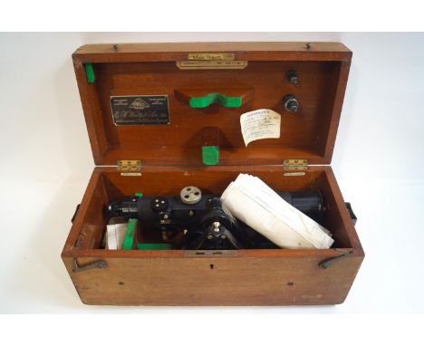 A Watts & Son dumpy level, No. 27200, within fitted mahogany case, and tripod