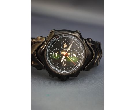 Oakley, a black ceramic case and bracelet gentleman's chronograph alarm wrist watch