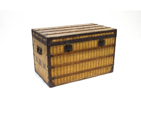 A Louis Vuitton trunk, with original removeable tray and paper label to interior, 56cm height x 90cm wide x 52cm depth 