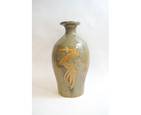 Jeremy Leach (b 1941), a Lowerdown Pottery Stoneware vase, impressed seal and monogram to base, 39cm high