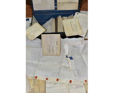 INDENTURES, approximately one hundred Legal Documents dating from 1800 - 1867 to include Conveyances, Mortgages, Deed, Leases