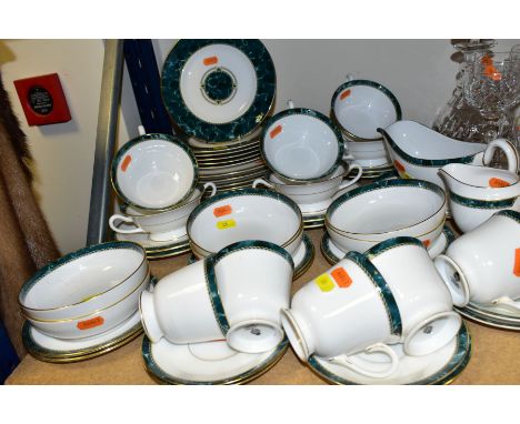 A FIFTY ONE PIECE ROYAL WORCESTER MEDICI PART DINNER SERVICE, comprising six dinner plates, six side plates, six soup bowls a