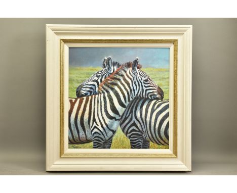 TONY FORREST (BRITISH 1961) 'NEAREST AND DEAREST', a signed limited edition print of zebras 52/195, with certificate, approxi