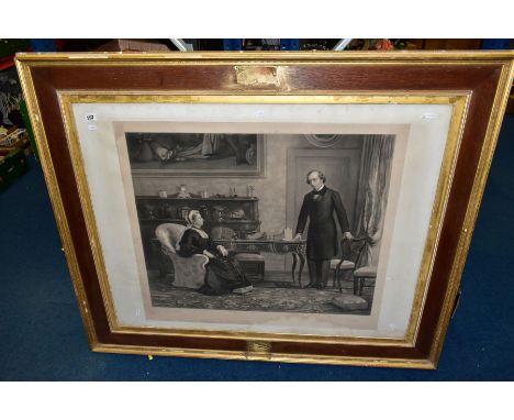 THEODORE BLAKE WIRGMAN (1848-1925) a stipple point engraving of Queen Victoria and Benjamin Disraeli, signed by Wireman to th