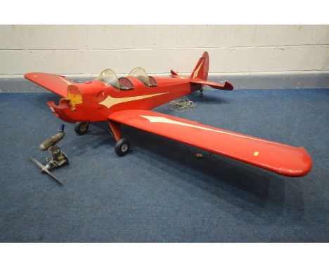 A LARGE SCALE SPACEWALKER II RADIO CONTROL MODEL AIRCRAFT, playworn condition and has been flown for a considerable time, has