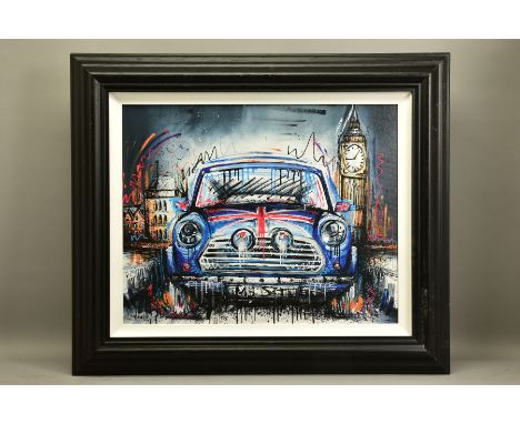 SAMANTHA ELLIS (BRITISH 1992) 'MINI ADVENTURE', a signed limited edition print of the iconic car 28/195, with certificate, ap