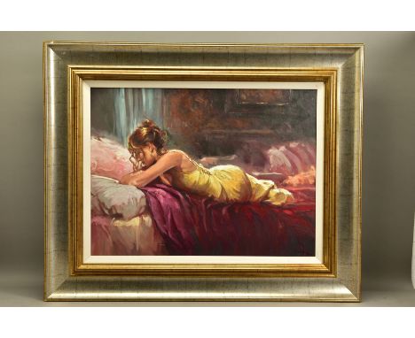 MARK SPAIN (BRITISH CONTEMPORARY) 'LOST IN THOUGHT', a signed limited edition artist proof print of a female figure 2/20, wit