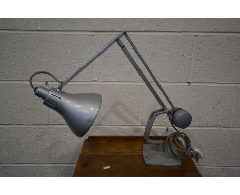 A HADRILL AND HORSTMANN GREY FINISH COUNTERBALANCE DESK LAMP,