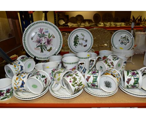 FIFTY TWO PIECES OF PORTMEIRION BOTANIC GARDEN DINNERWARES, comprising two dinner plates, one cake plate, eight side plates, 