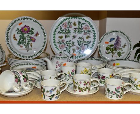 FORTY NINE PIECES OF PORTMEIRION BOTANIC GARDEN TEA/DINNER WARES, comprising seven rimmed dinner plates, four tea plates, six