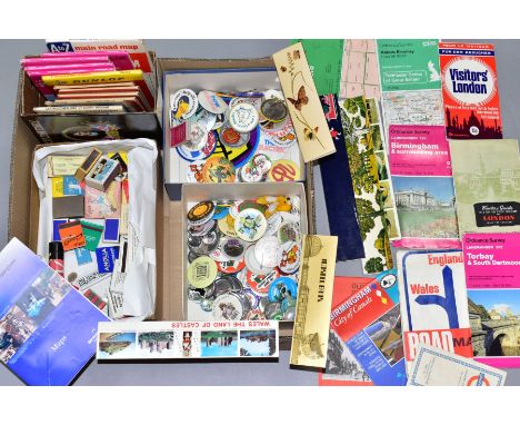 A QUANTITY OF MAPS AND COLLECTABLES, maps include several of the New Popular Editions of local Ordnance Survey maps dating fr