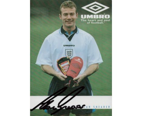 Alan Shearer CBE DL signed Promo colour photo. 6x4 Inch. Is an English football pundit and former professional player who pla