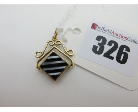 A 9ct Gold Swivel Fob Pendant, with mother of pearl detail. 