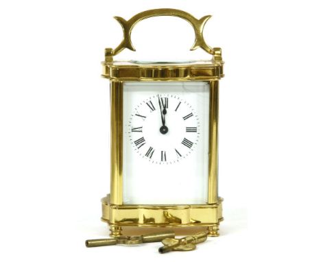 A brass cased carriage clock