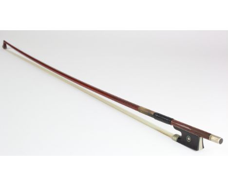 German octagonal violin bow, stamped 'A R Reicher'', circa late 19th to early 20th century, total length 74cm approx., weight