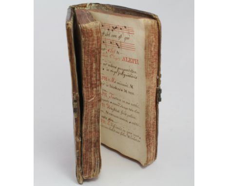 Manuscript Latin music book, circa late 18th to early 19th Century, first page reads 'Feria Quinta in Coena dni, Ad Matulinum