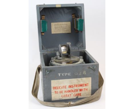  Azimuth Circle no.4 compass, no. 6A/890, contained in original grey painted case (sold as seen)