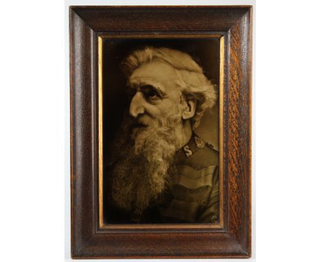Sherwin & Cotton brown glazed portrait tile by George Cartlidge, circa early 20th century, depicting General William Booth (F