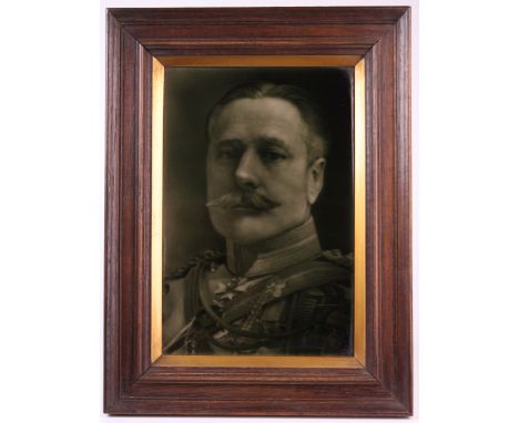 J H Barratt & Co. grey glazed portrait tile by George Cartlidge, circa early 20th century, depicting Field Marshal Sir Dougla
