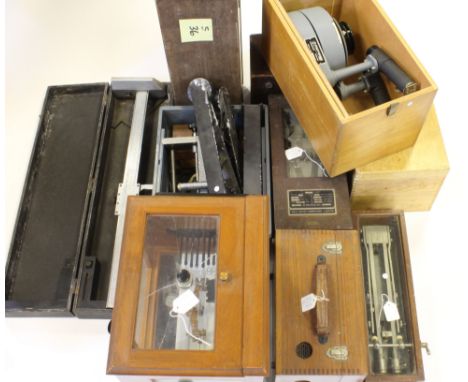Scientific interest. A collection of mostly scientific related items, including a Century mains testing set, Cambridge A.C. t