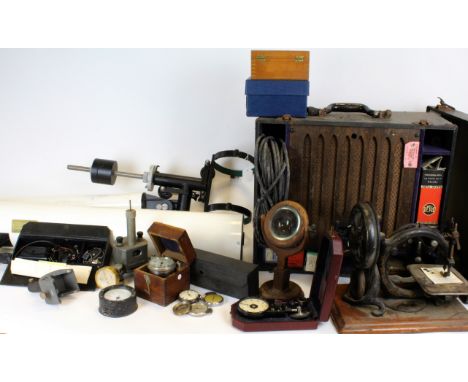Miscellania. A collection of miscellaneous items including, a telescope (sold as seen), sewing machine, large speaker (circa 