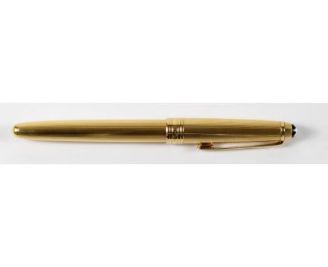 Montblanc Meisterstuck gold plated fountain pen with engine turned decoration (no box or papers)