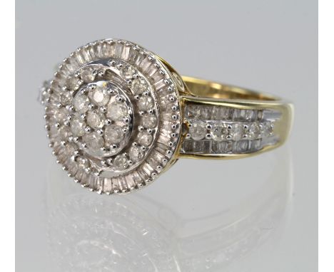 9ct Gold Diamond set Ring approx 1.00ct total weight with Certificate colour G-H Clarity 13 size R weight 4.9g